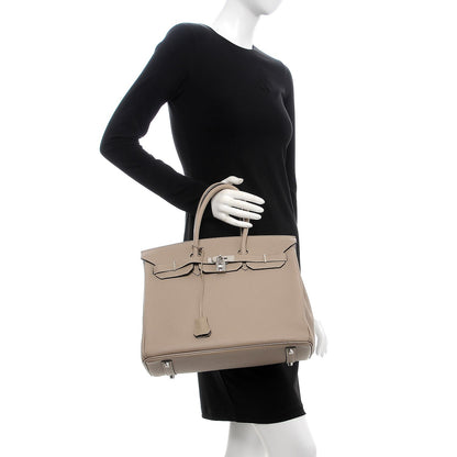 Hermes Taurillon Clemence Birkin 35 Gris Tourterelle 2 of 33