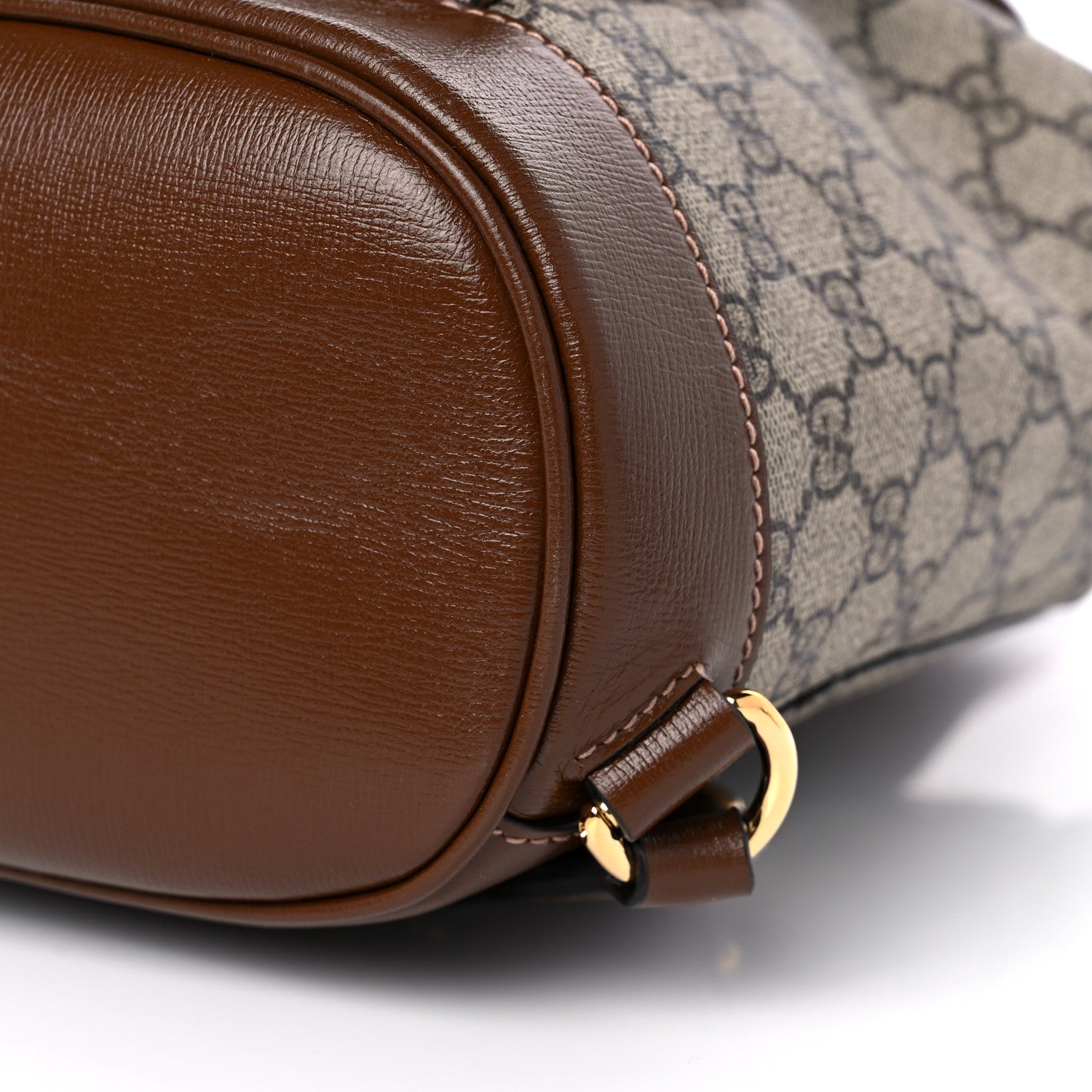 Gucci GG Supreme Monogram Azalea Calfskin Retro Interlocking G Buckle Backpack Beige Ebony Brown Sugar 9 of 9