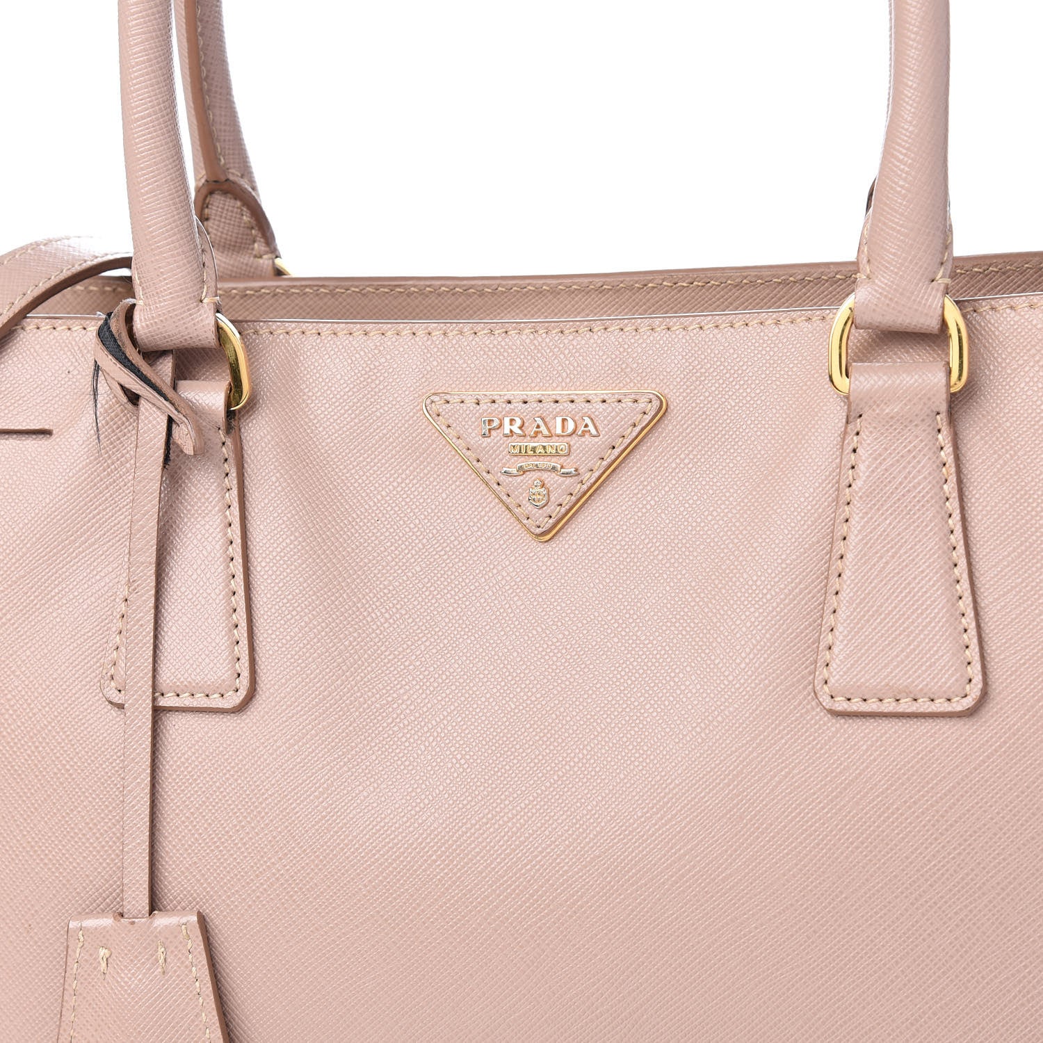 Prada Saffiano Small Double Handle Tote Mughetto 9 of 21