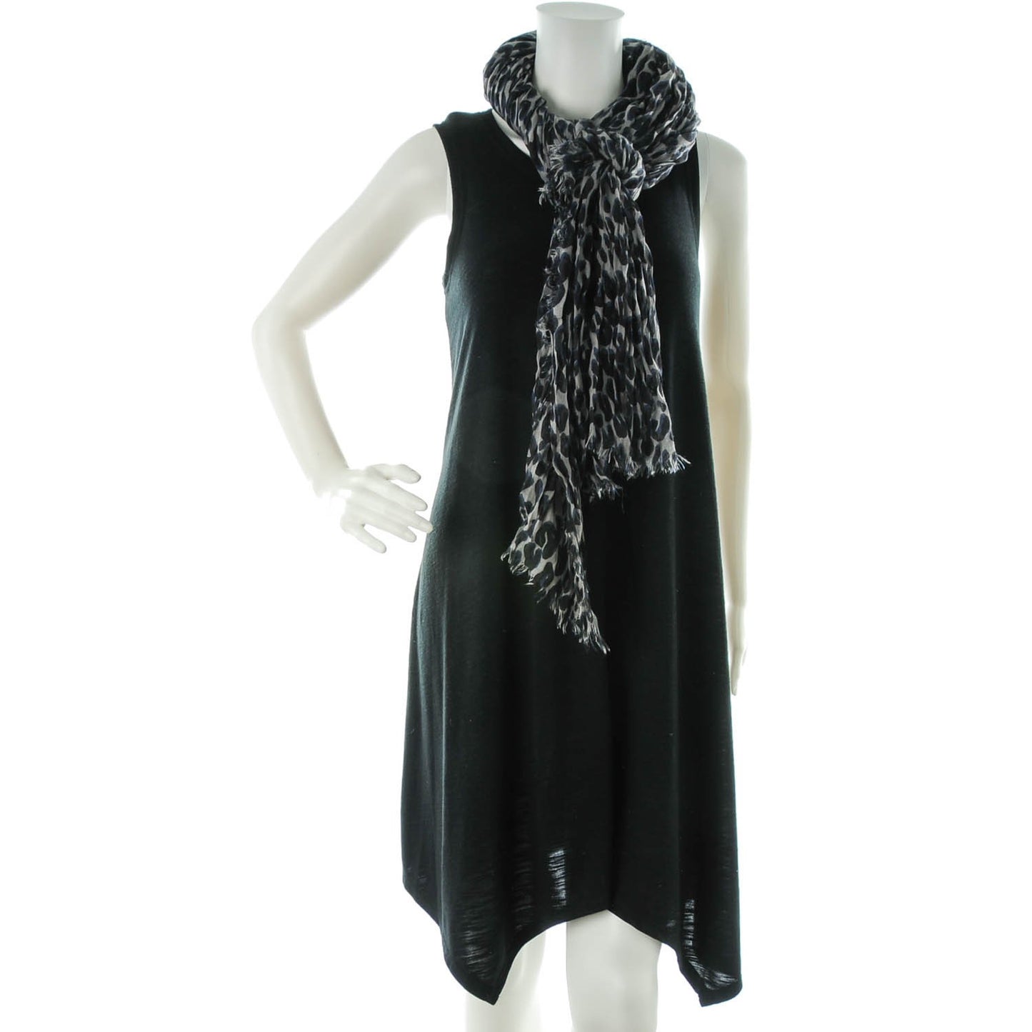 Cashmere Silk Leopard Stole Blue