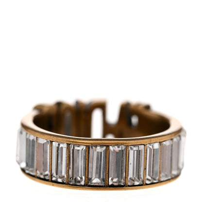 Christian Dior Metal Baguette Crystal J'Adior Ring 52 6 Gold 3 of 5