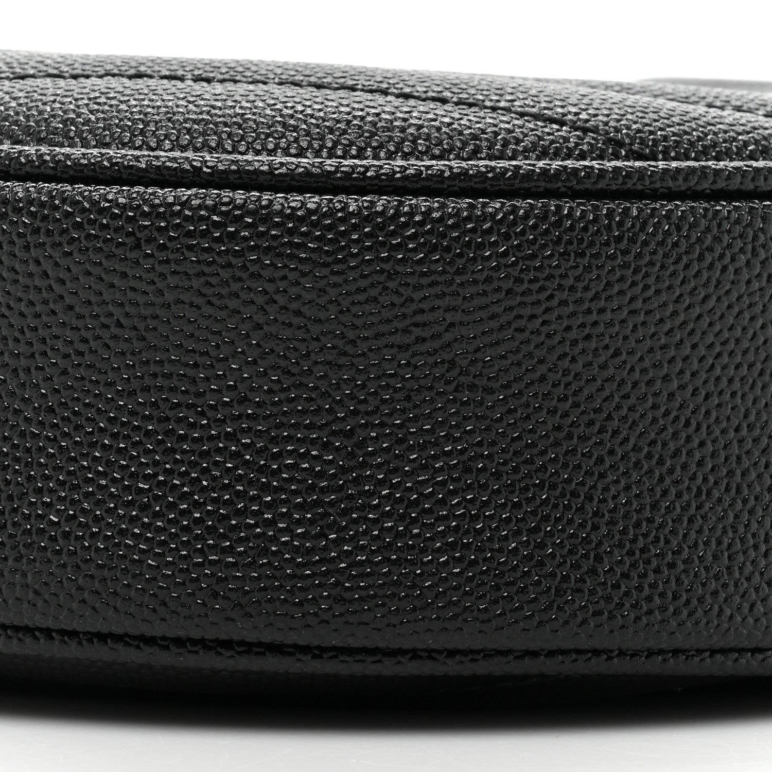 Saint Laurent Grain De Poudre Matelasse Chevron Quilted Round Vinyle Camera Bag Black 8 of 10