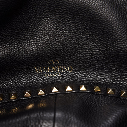 Valentino Garavani Pebbled Calfskin Medium Rockstud Reversible Tote Black Light Cuir 18 of 22