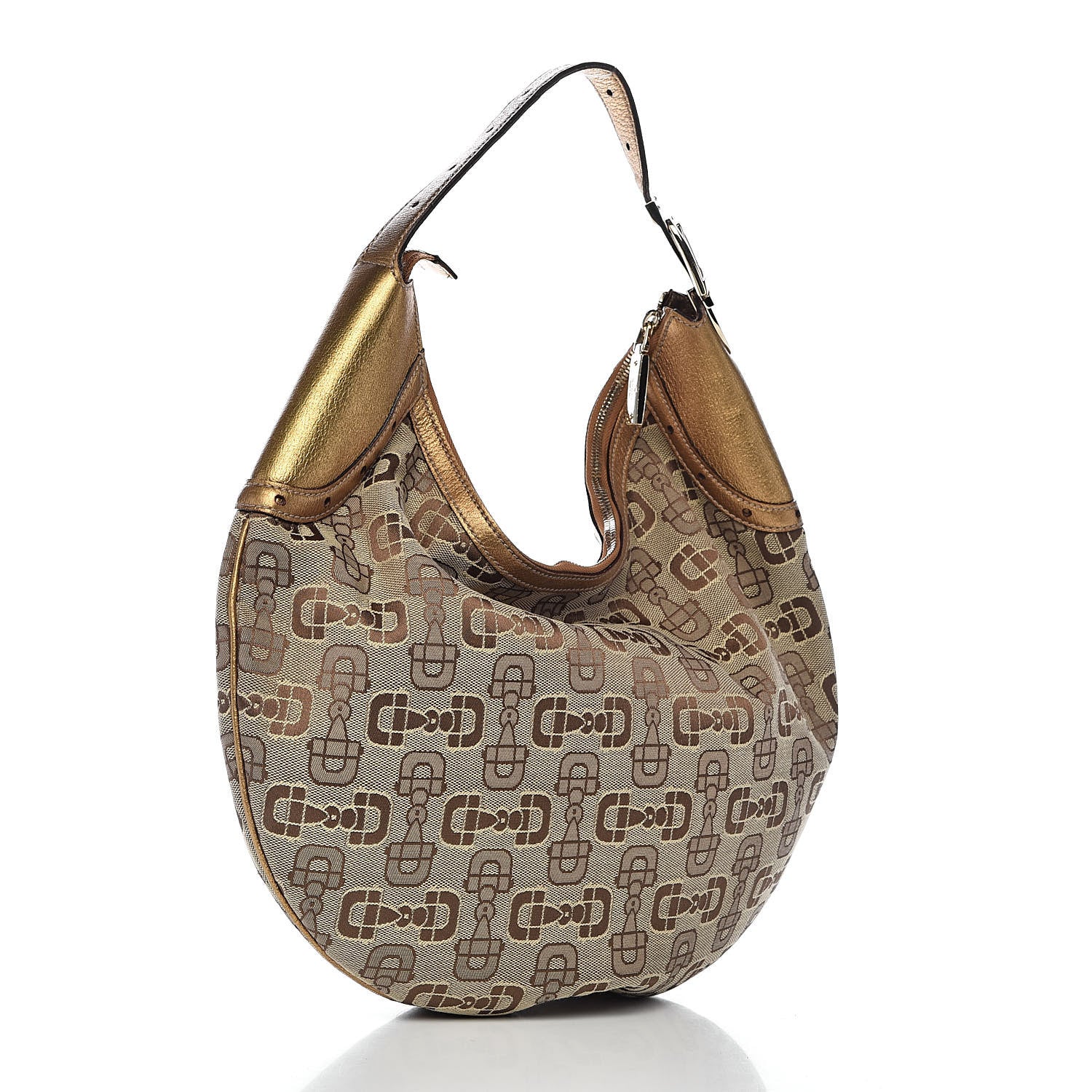 Gucci Canvas Horsebit Glam Hobo Bronze 3 of 10