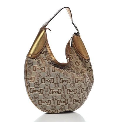 Gucci Canvas Horsebit Glam Hobo Bronze 3 of 10