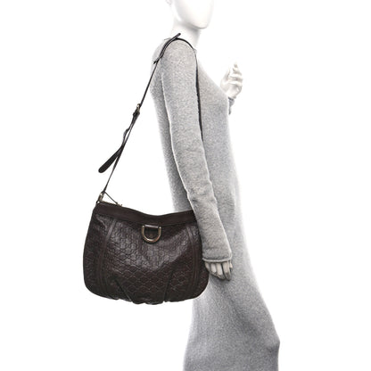 Gucci Guccissima Large D Ring Messenger Dark Brown 2 of 10
