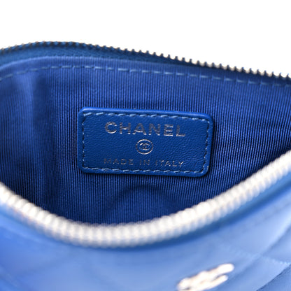 Chanel Lambskin Quilted Small Cosmetic Case Blue 6 of 7