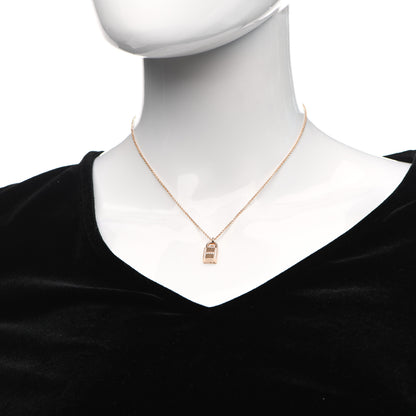 Hermes 18K Rose Gold Diamond Amulettes Cadenas Pendant Necklace 2 of 5