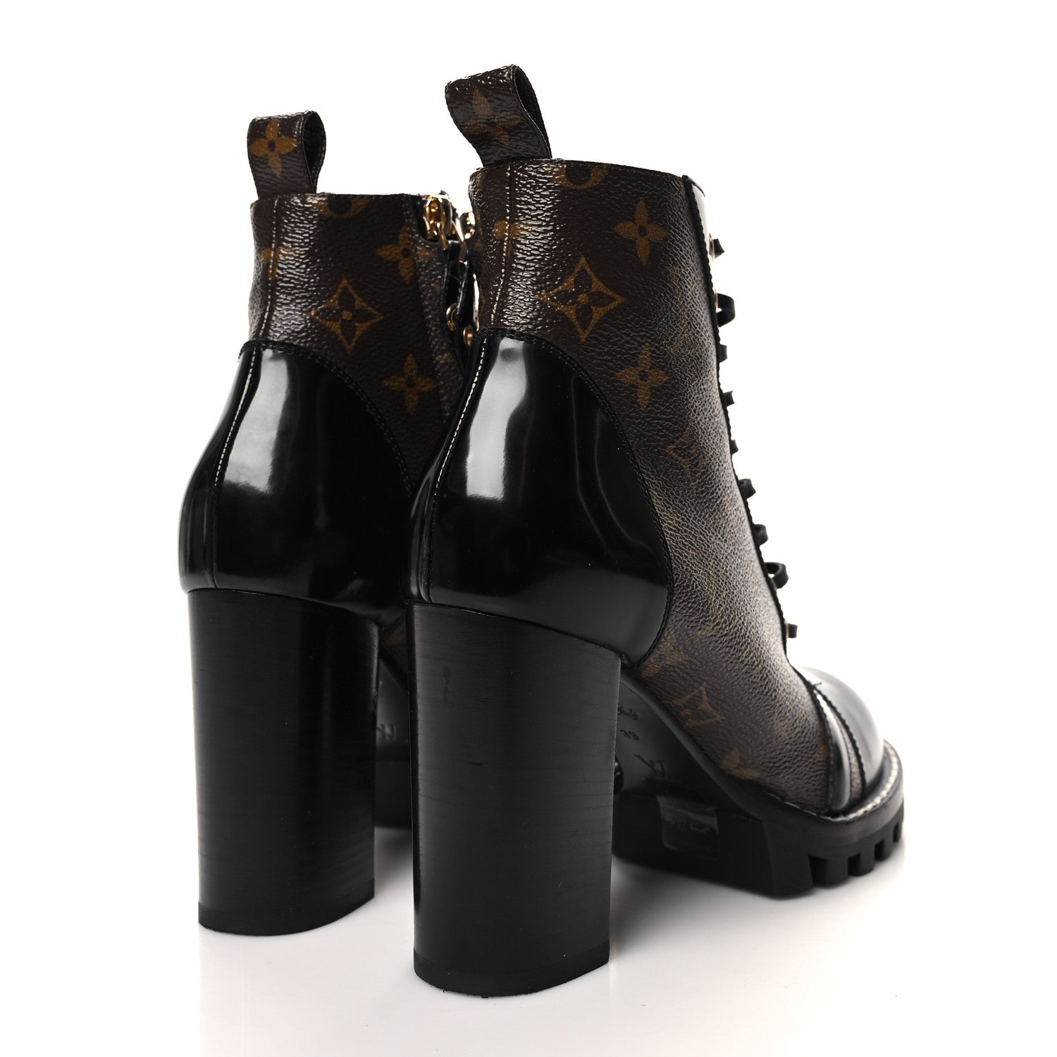 Louis Vuitton Patent Calfskin Monogram Star Trail Ankle Boots 39 Black 4 of 8