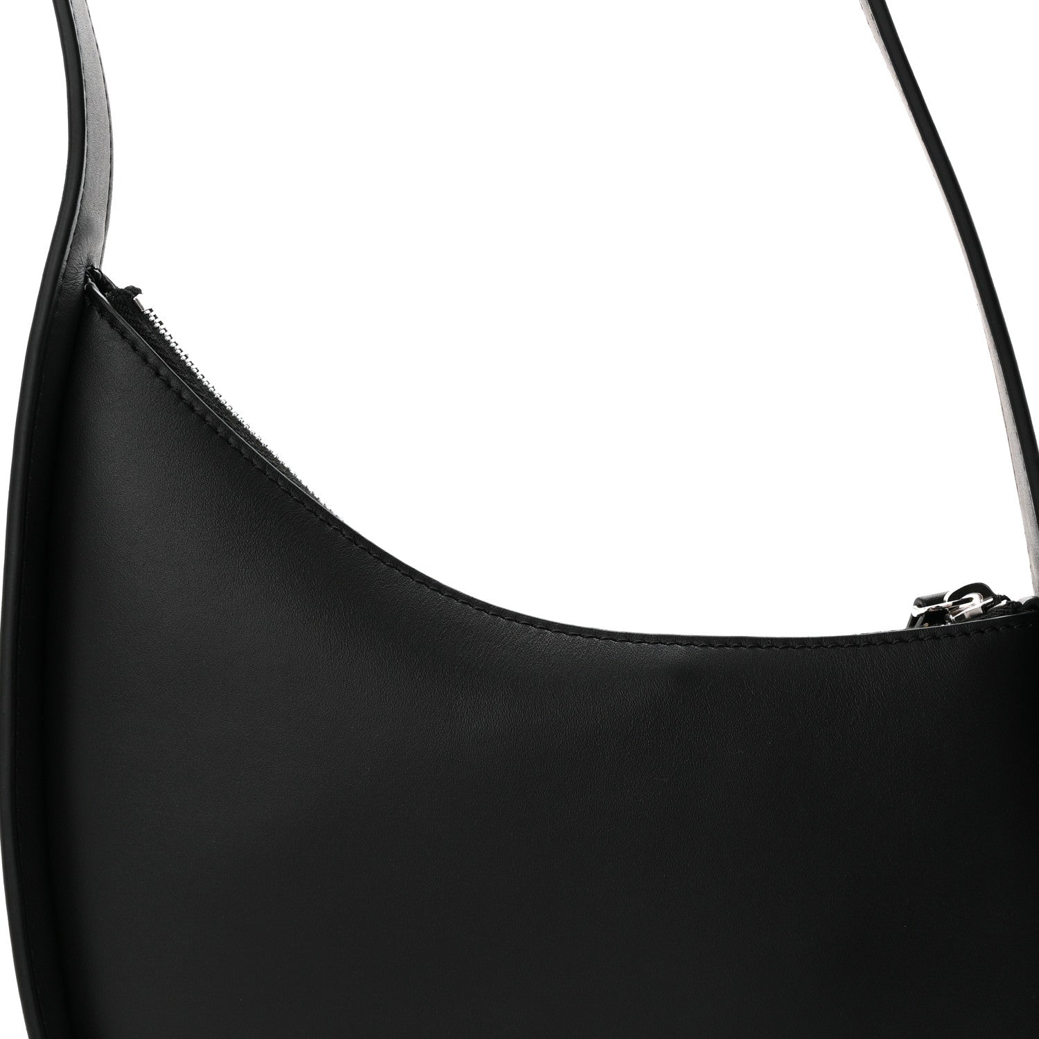 The Row Smooth Calfskin Half Moon Shoulder Bag Black 7 of 10