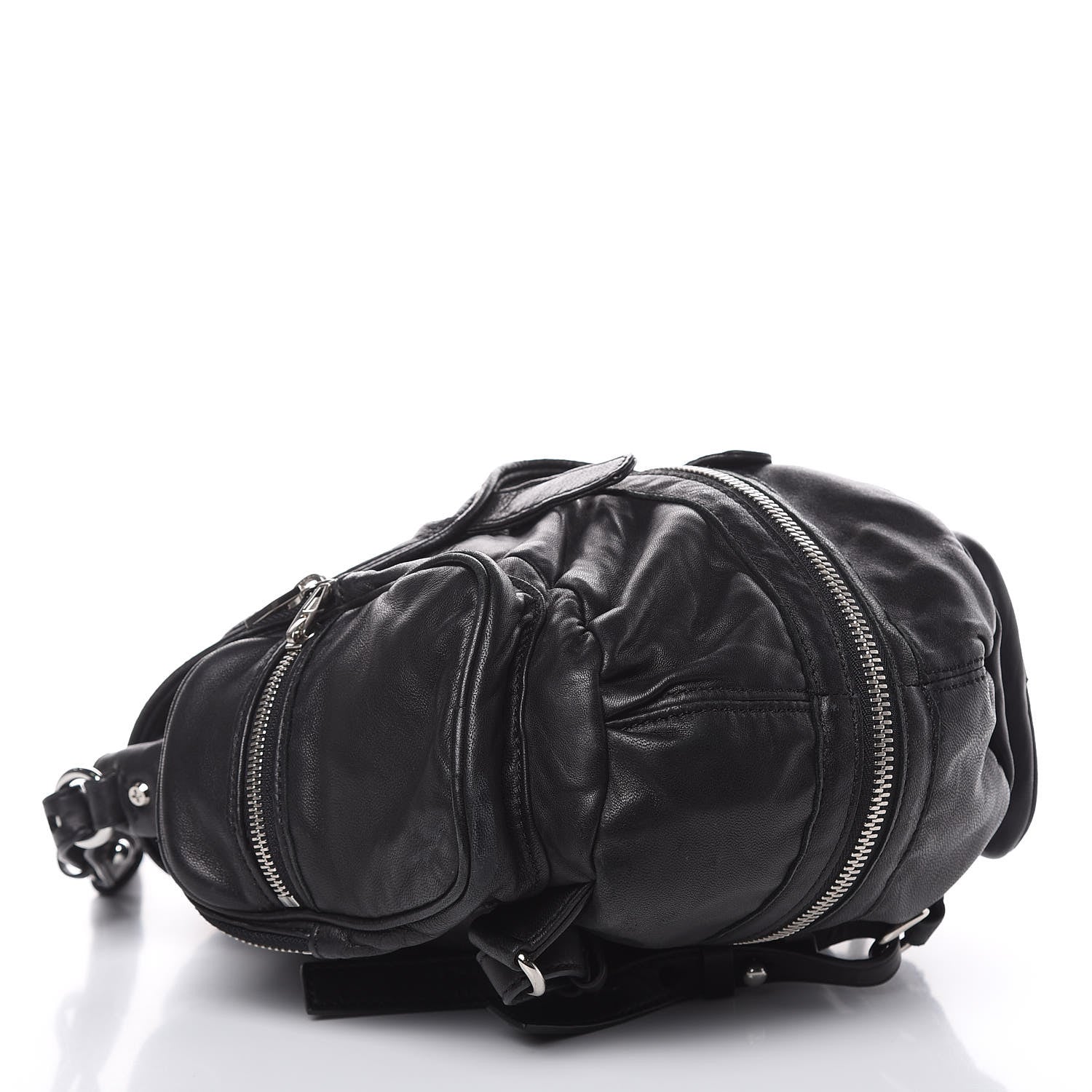 Alexander Wang Lambskin Marti Backpack Bag Washed Black Rhodium Hardware 4 of 15