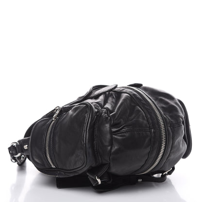 Alexander Wang Lambskin Marti Backpack Bag Washed Black Rhodium Hardware 4 of 15