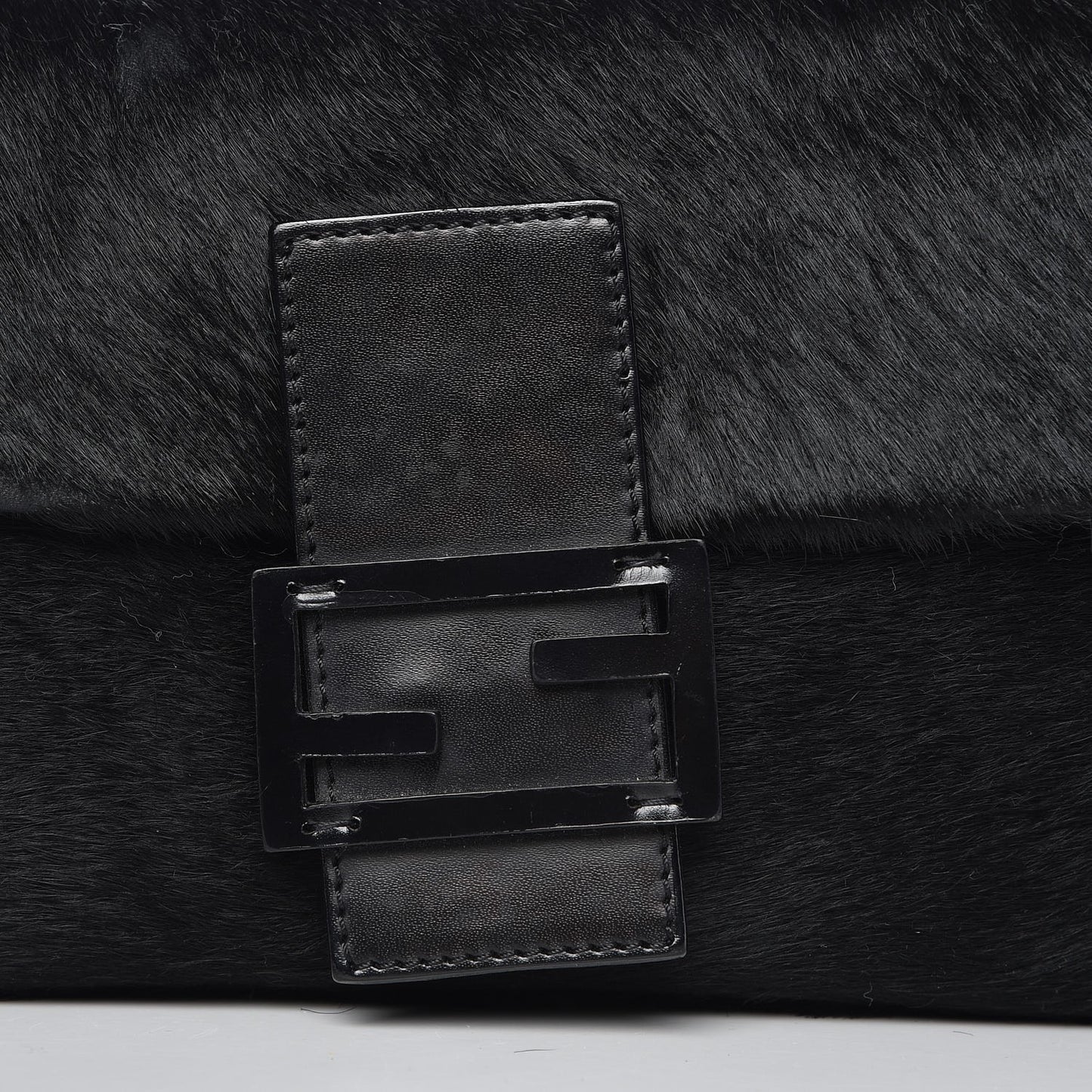 Calf Hair Baguette Black