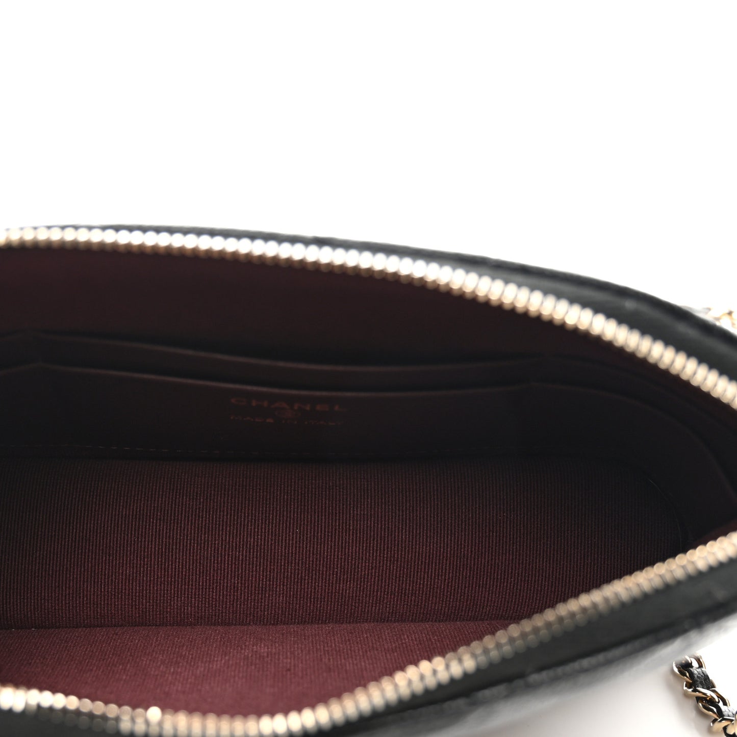 Caviar Quilted Classic Clutch with Chain Black