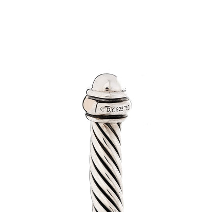 David Yurman Sterling Silver 18K Yellow Gold 4mm Cable Classics Bracelet 3 of 4