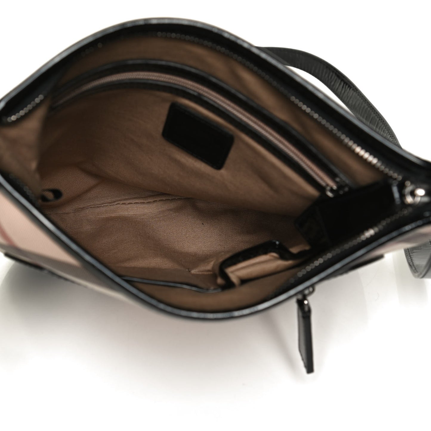 Patent Nova Check Dryden Crossbody Bag Black