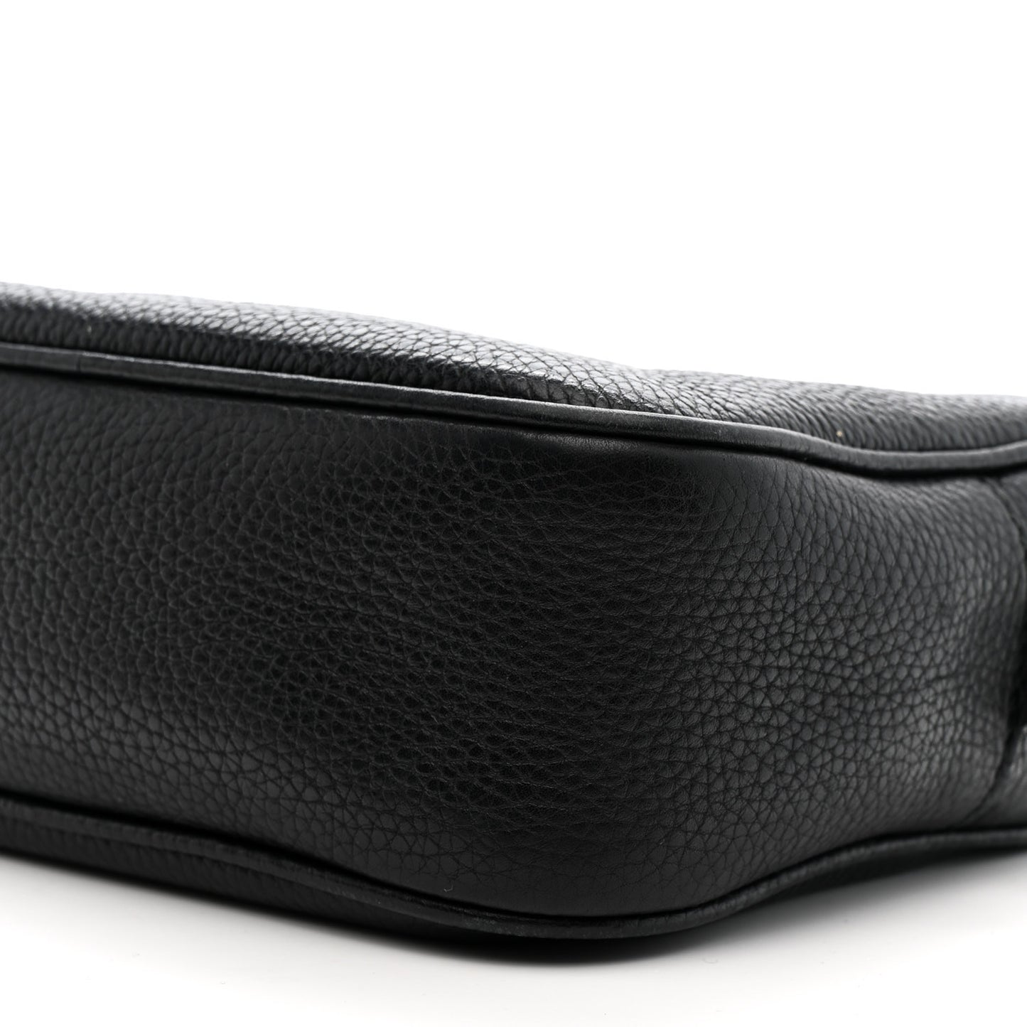 Pebbled Calfskin Small Soho Disco Bag Black