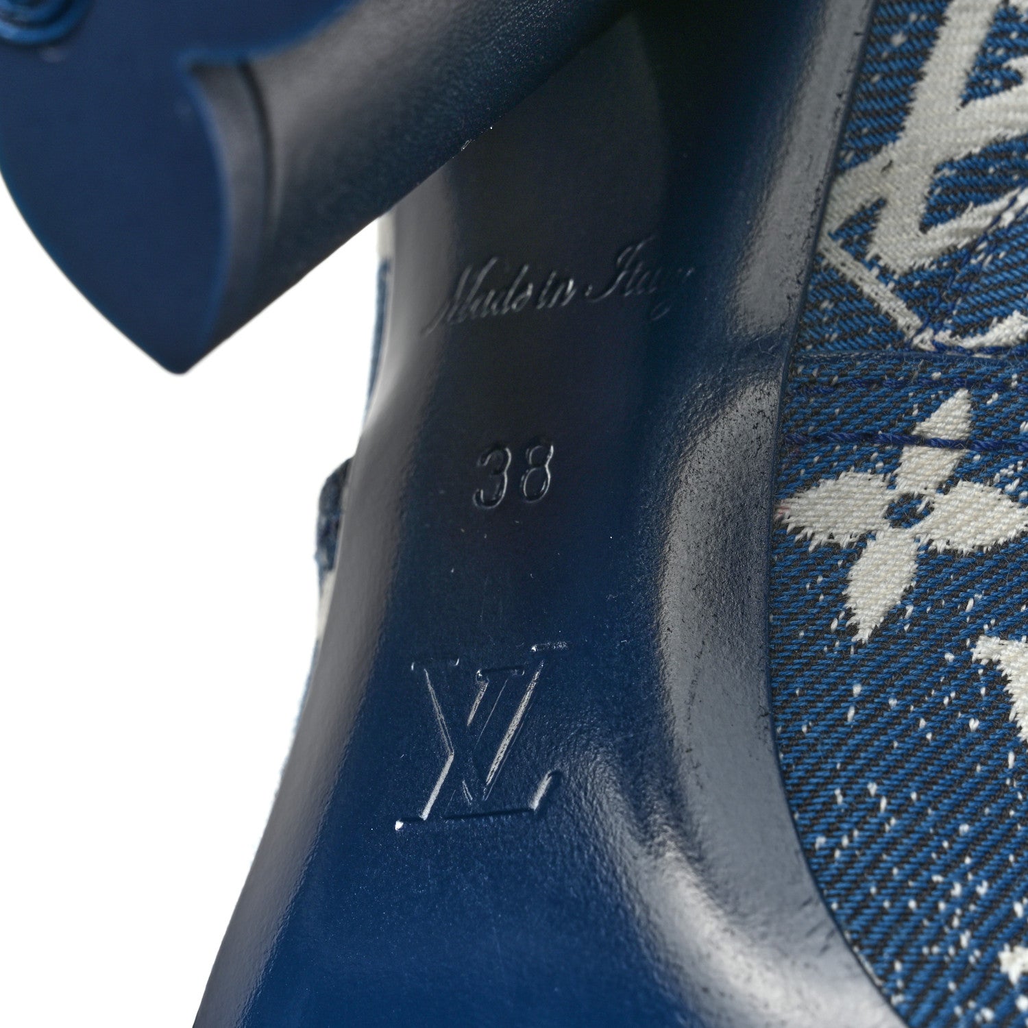 Louis Vuitton Denim Monogram Silhouette Ankle Boots 38 Navy Blue 9 of 10