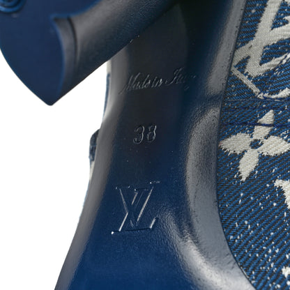 Louis Vuitton Denim Monogram Silhouette Ankle Boots 38 Navy Blue 9 of 10