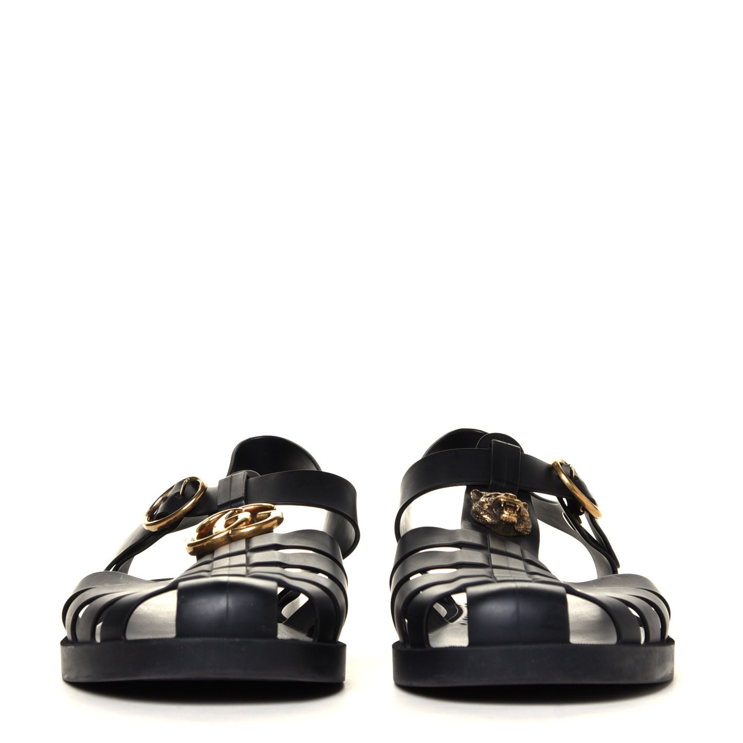 Rubber Mens Buckle Strap Sandal 11 Black