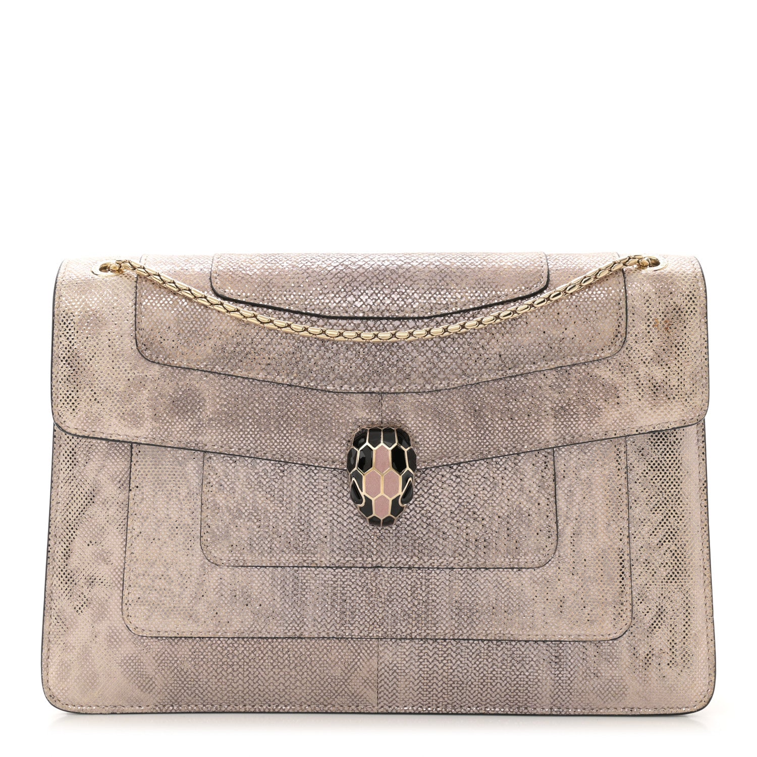 Bulgari Metallic Karung Serpenti Forever Crossbody Rosa Di Francia 1 of 10