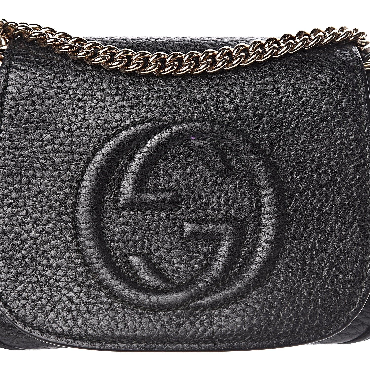Gucci Pebbled Calfskin Small Soho Flap Crossbody Black 13 of 13
