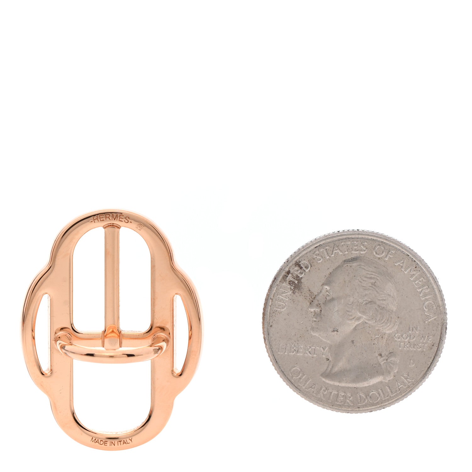Hermes Plaqué Or Rose Mini Boucle Twilly Ring 2 of 5