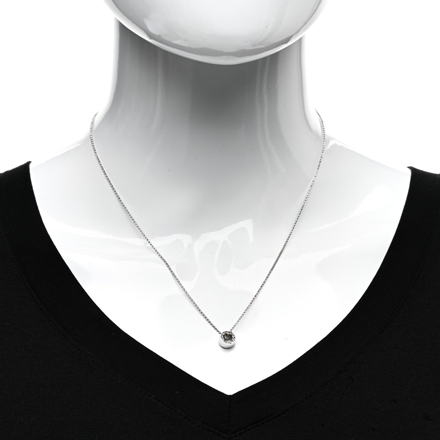 18K White Gold Symphony Golden Gate Rondel Pendant Necklace