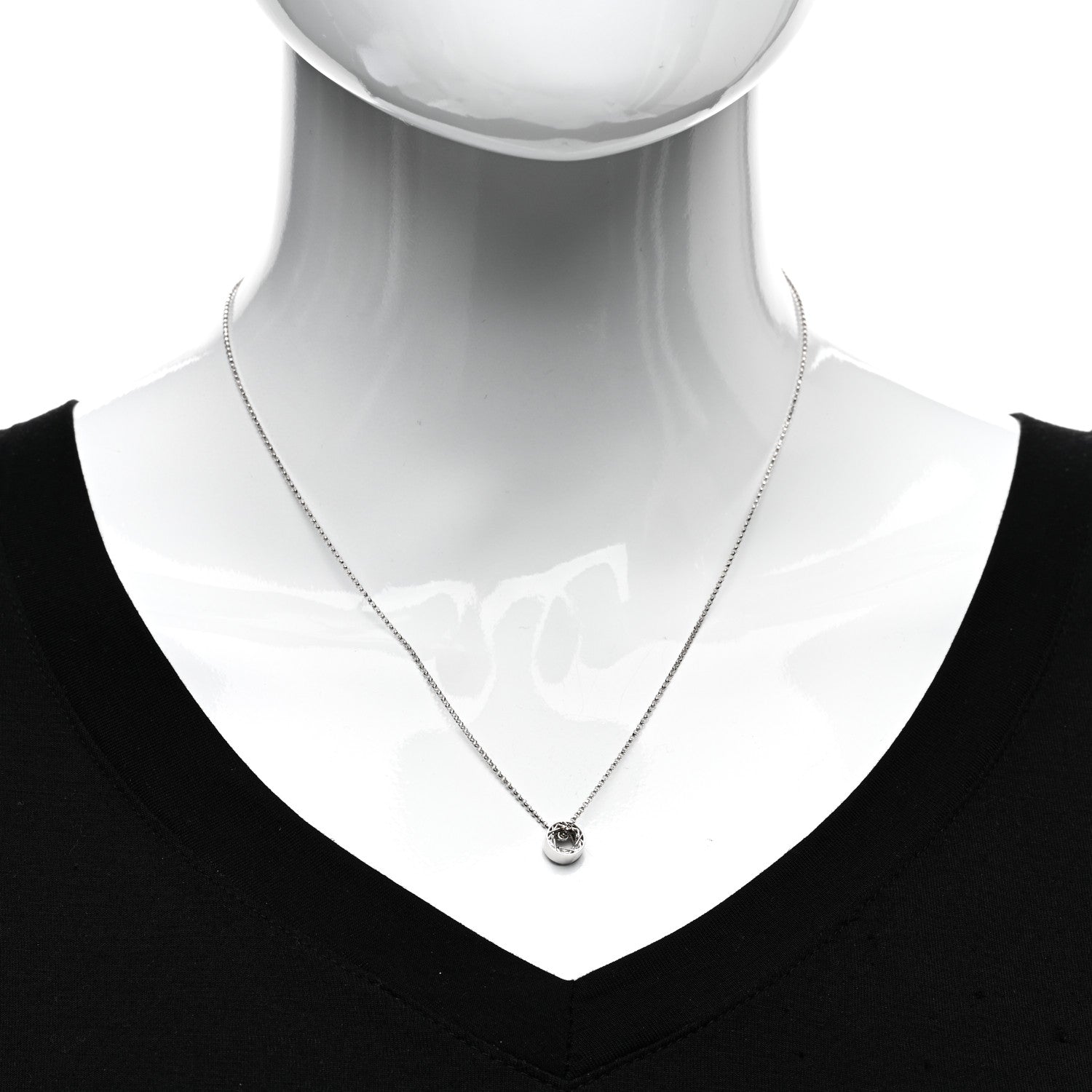 Roberto Coin 18K White Gold Symphony Golden Gate Rondel Pendant Necklace 2 of 4