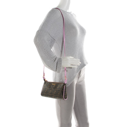 Fendi Zucca Spalmati Mini Pouch Crossbody Tobacco Lavender 2 of 9
