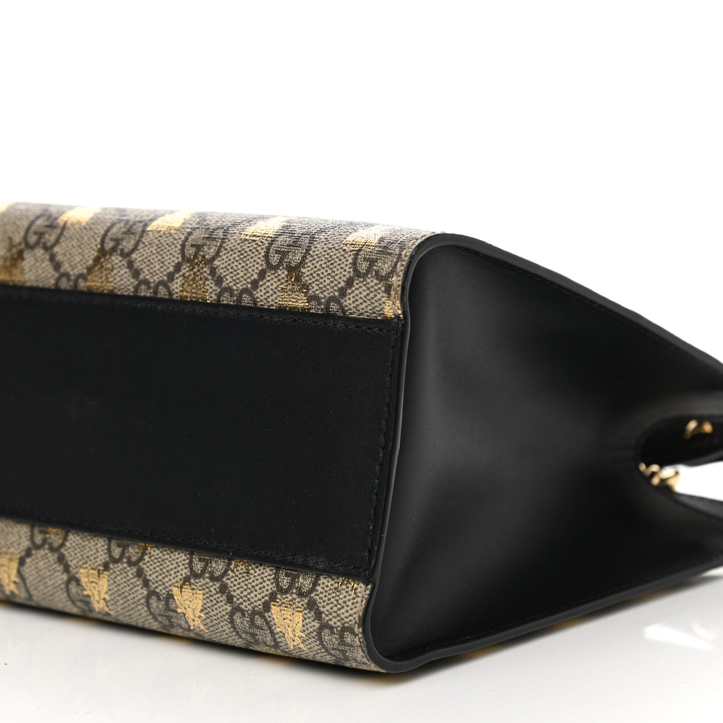 GG Supreme Monogram Bees Small Padlock Tote Beige Oro Black
