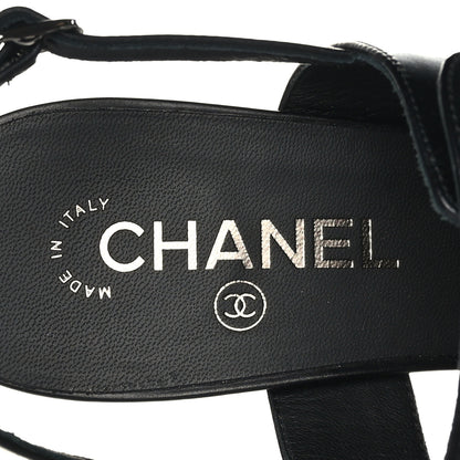 Chanel Calfskin CC Turnlock Sandals 40 Black 7 of 9