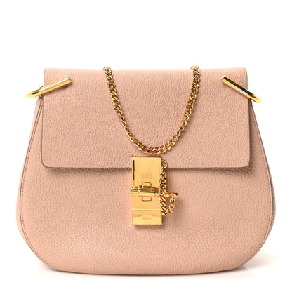 Chloe Grained Lambskin Drew Shoulder Bag Cement Pink 1 of 10