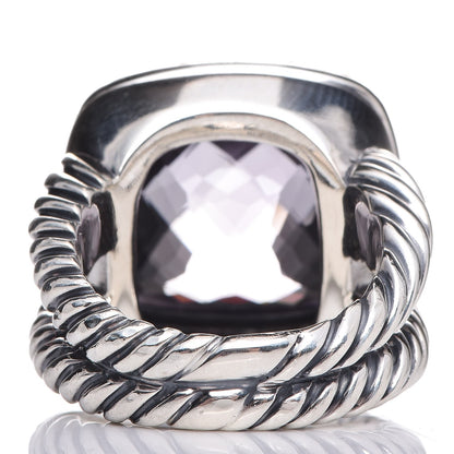 David Yurman Sterling Silver Diamond Amethyst 14mm Albion Ring 50 5.5 3 of 10