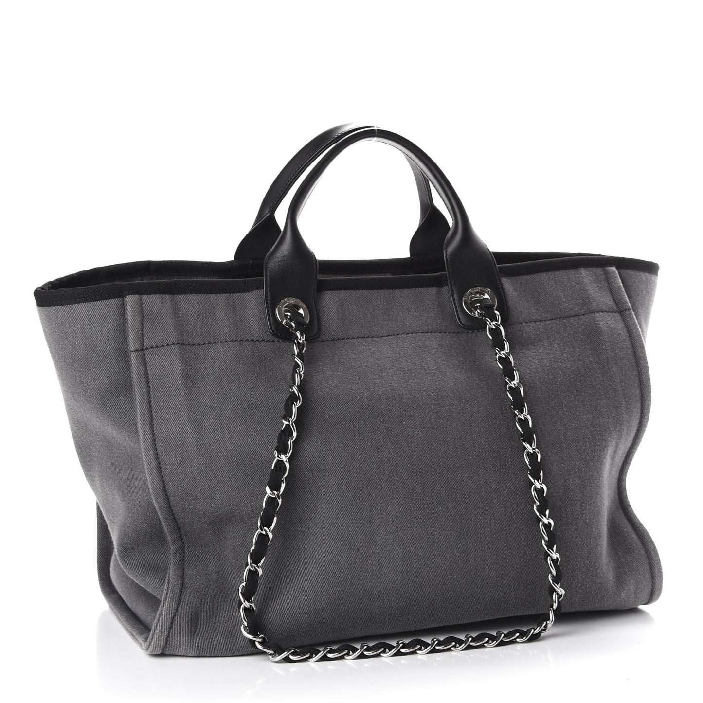 Canvas Sequin Medium Deauville Tote Charcoal