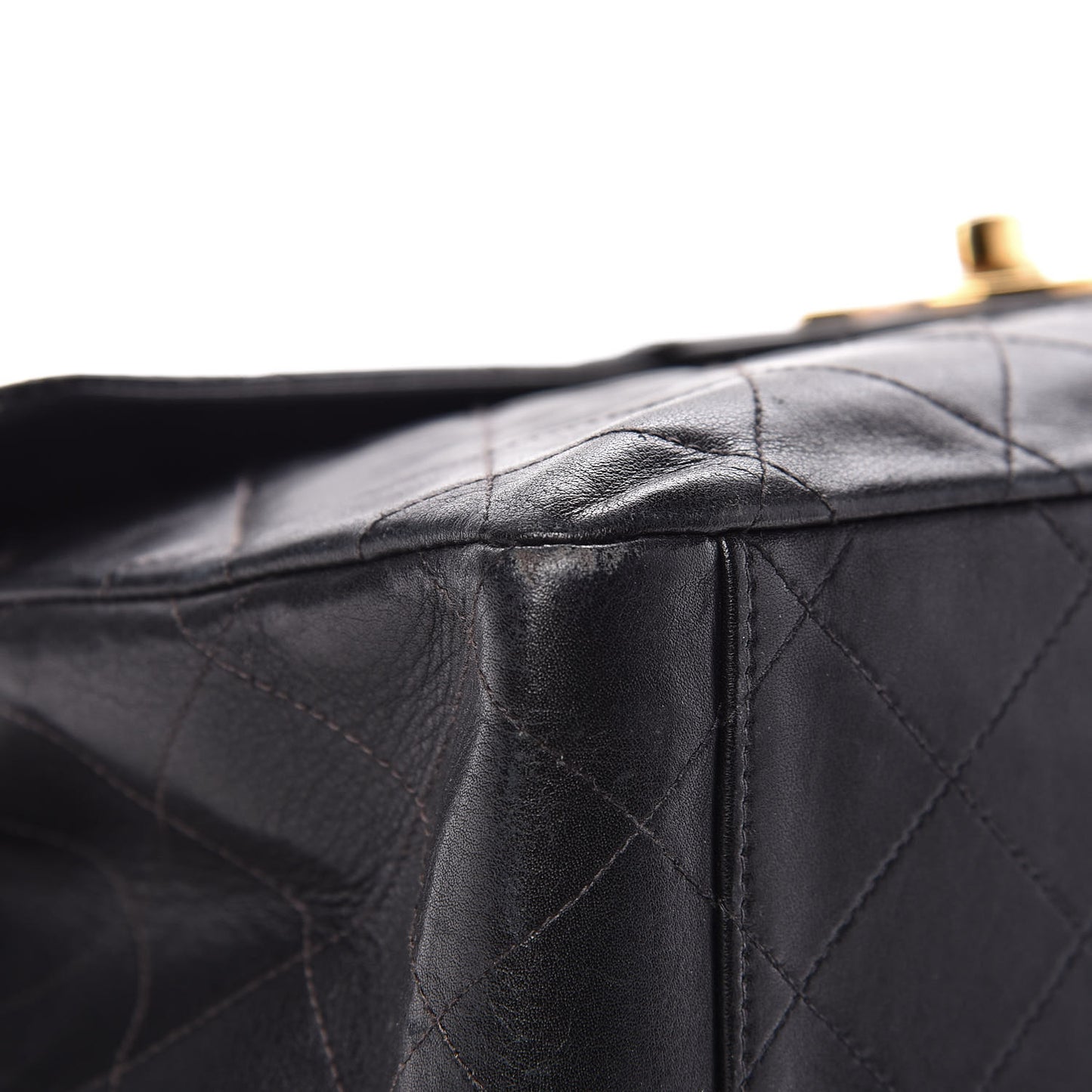 Lambskin Quilted XL Jumbo Single Flap Black