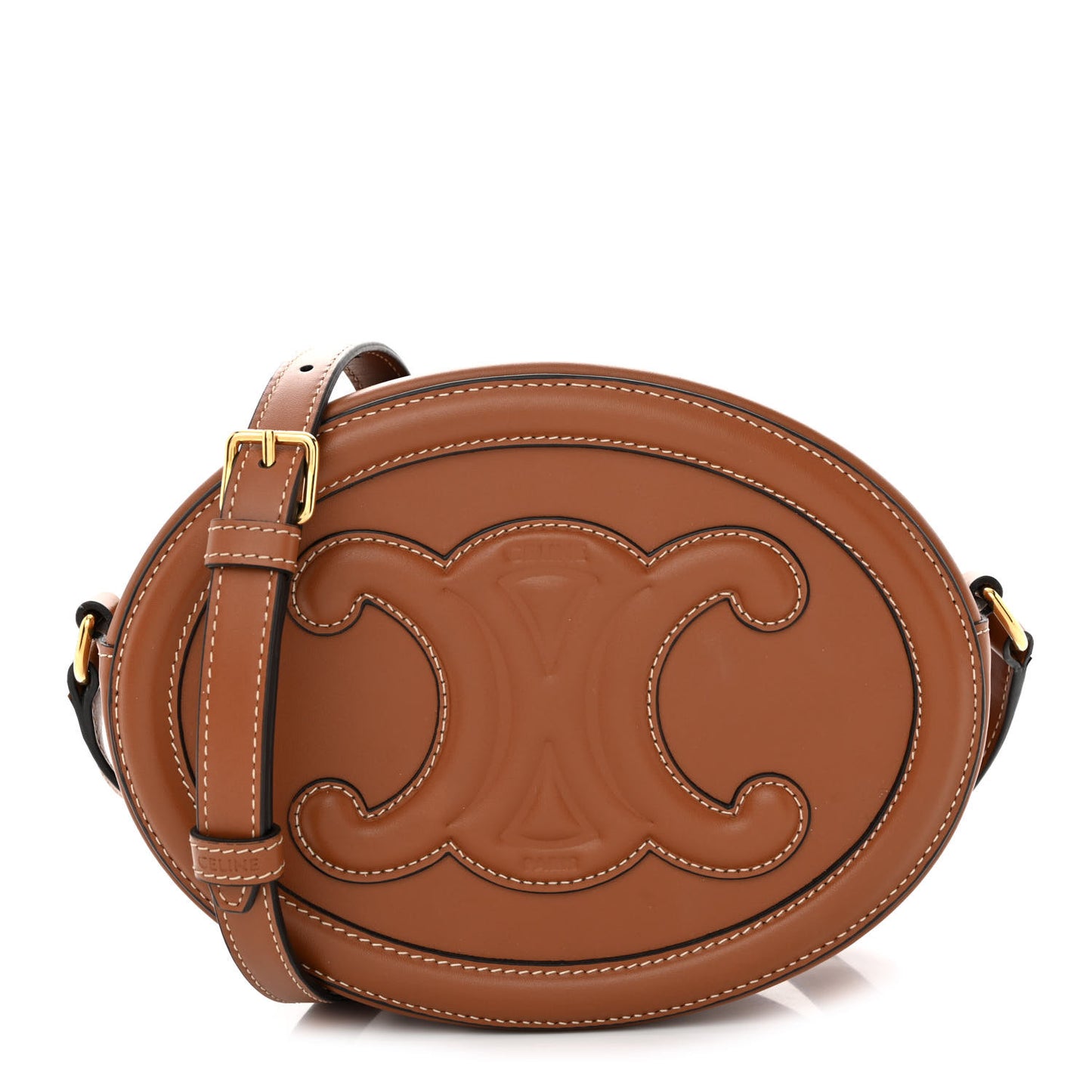 Smooth Calfskin Cuir Triomphe Oval Bag Tan