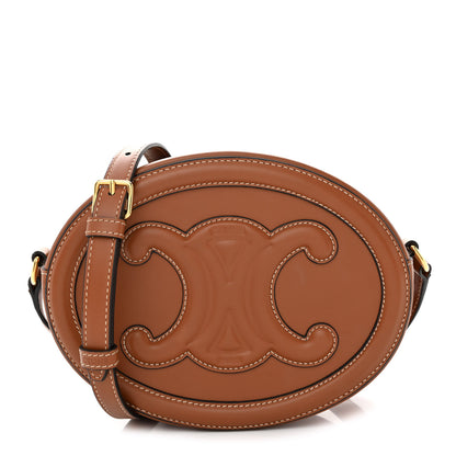 Celine Smooth Calfskin Cuir Triomphe Oval Bag Tan 1 of 10