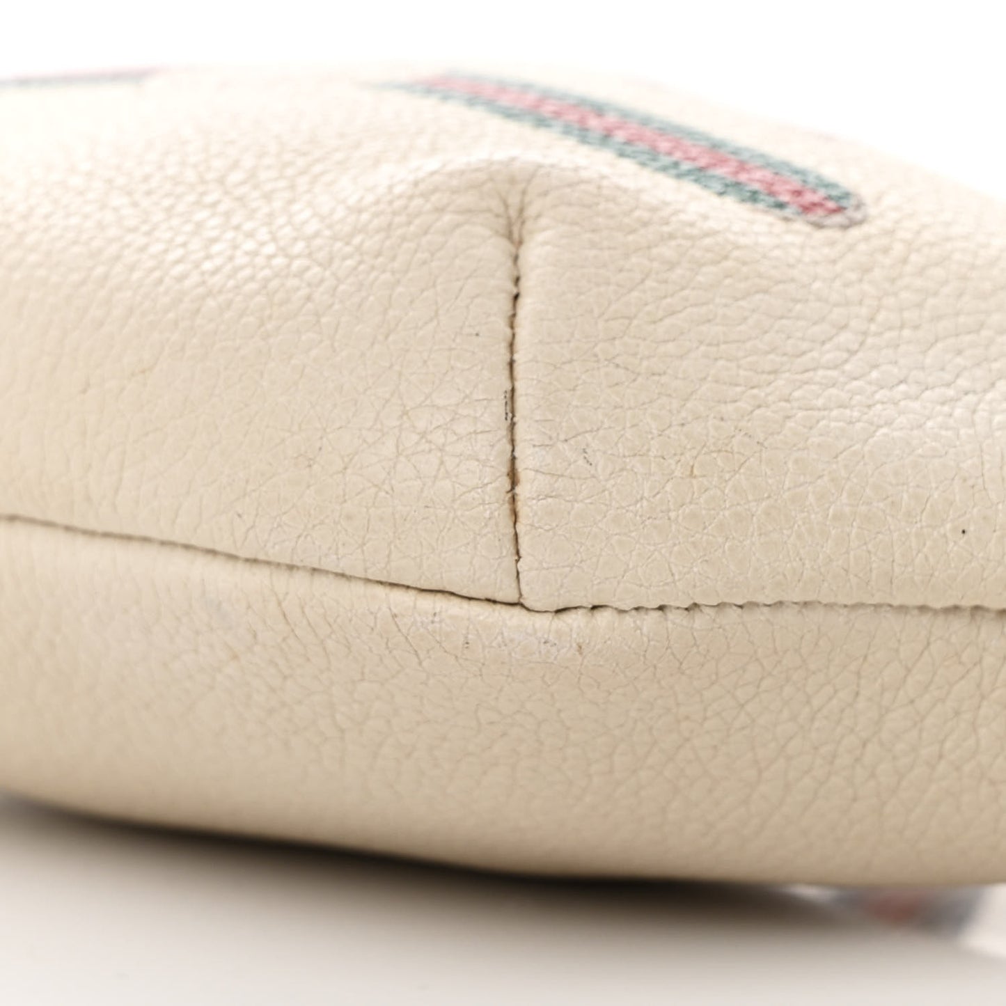 Grained Calfskin Small Logo Belt Bag White