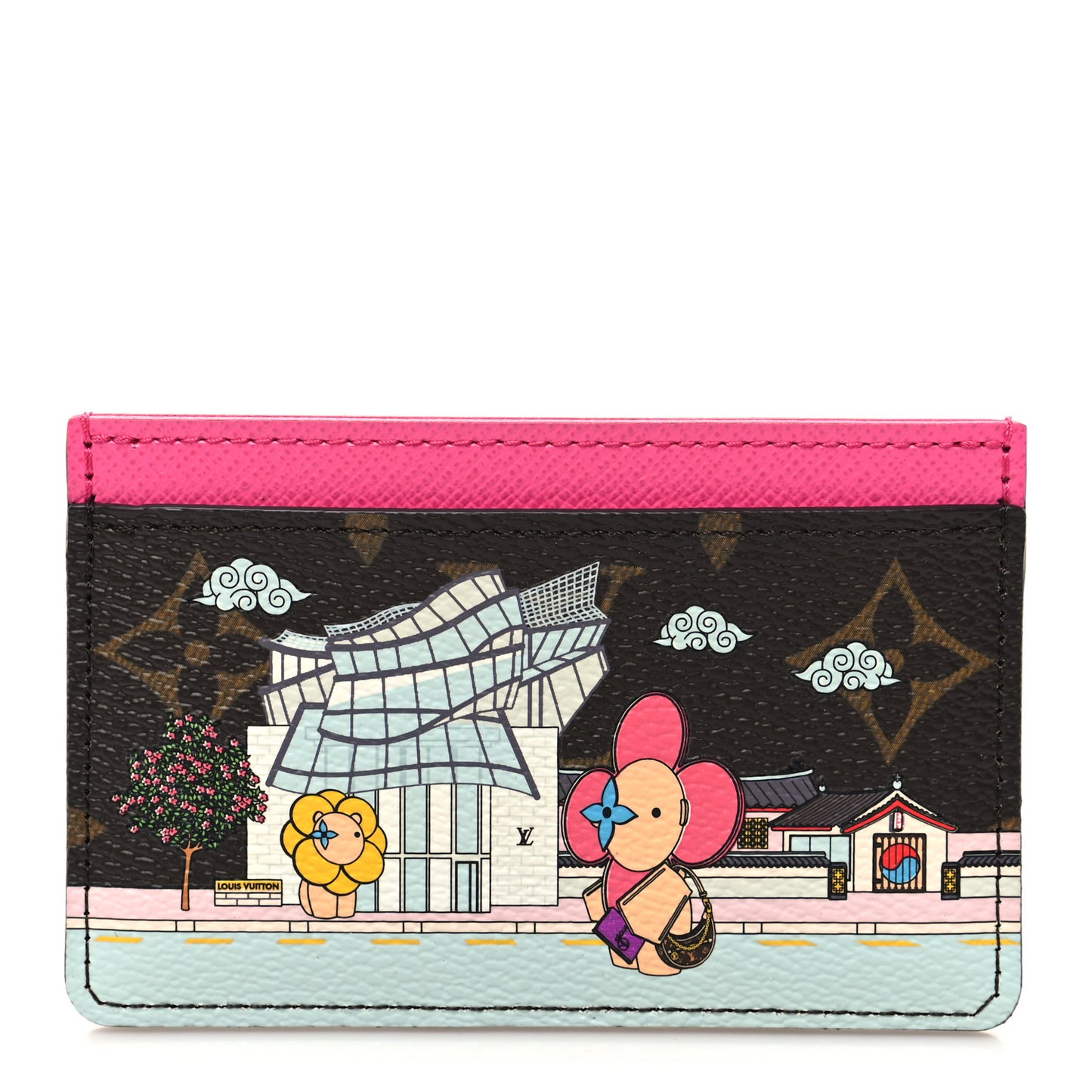 Monogram 2022 Christmas Animation Seoul Cardholder Fuchsia