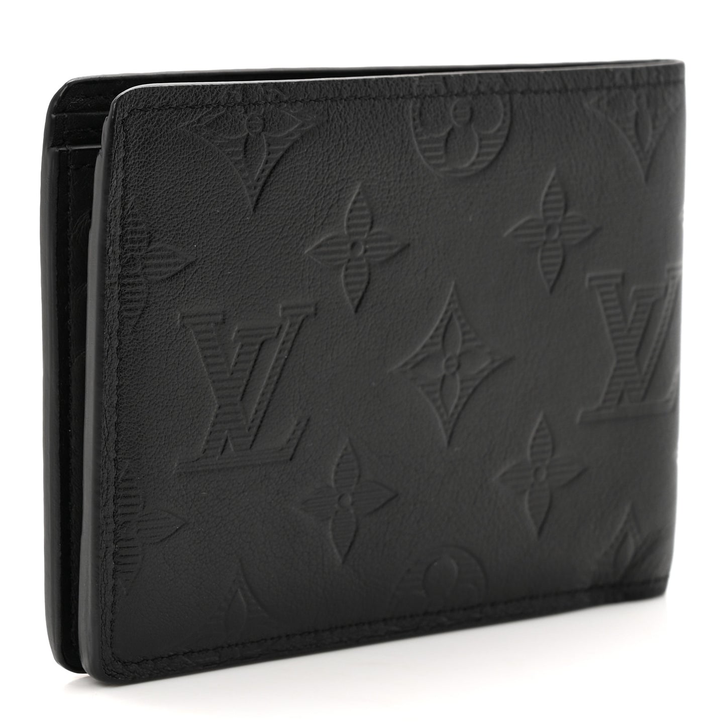 Calfskin Monogram Shadow Multiple Wallet Black