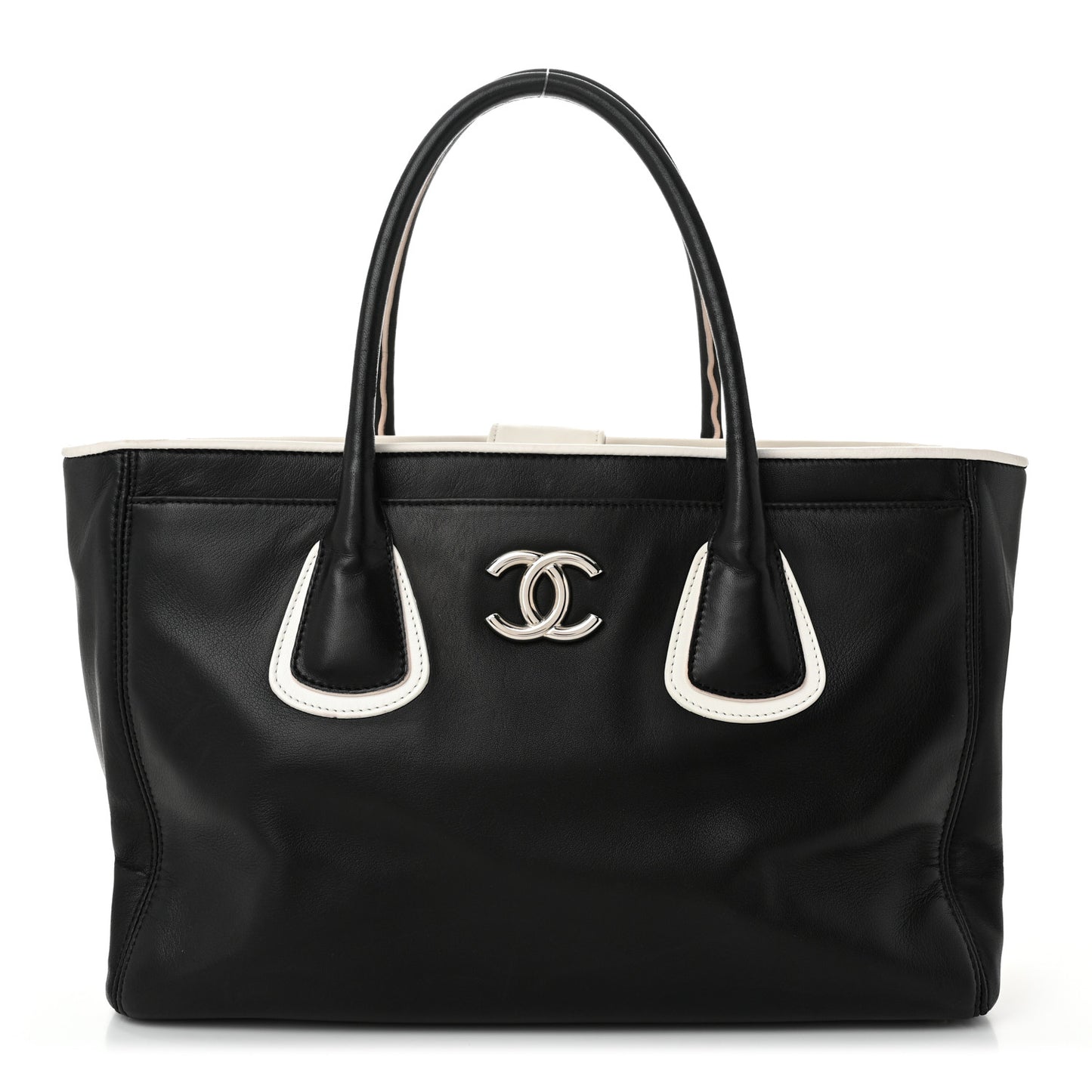 Lambskin Executive Cerf Shopper Tote Black