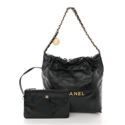 Chanel Shiny Calfskin Quilted Small Chanel 22 Black 3 of 13