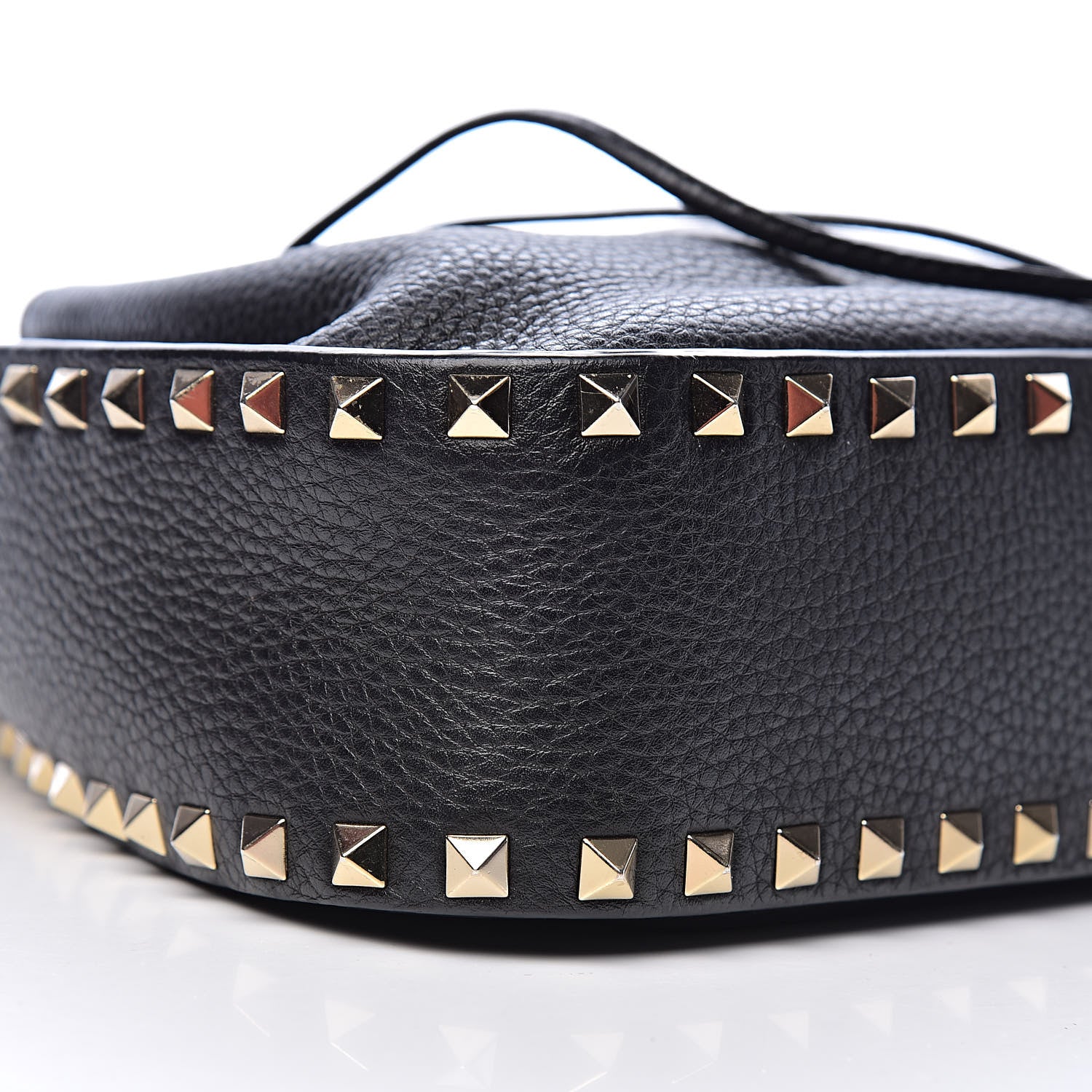 Valentino Garavani Grained Calfskin Rockstud Bucket Bag Black 7 of 9