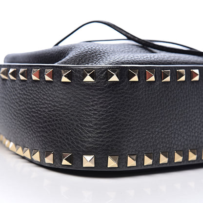 Valentino Garavani Grained Calfskin Rockstud Bucket Bag Black 7 of 9