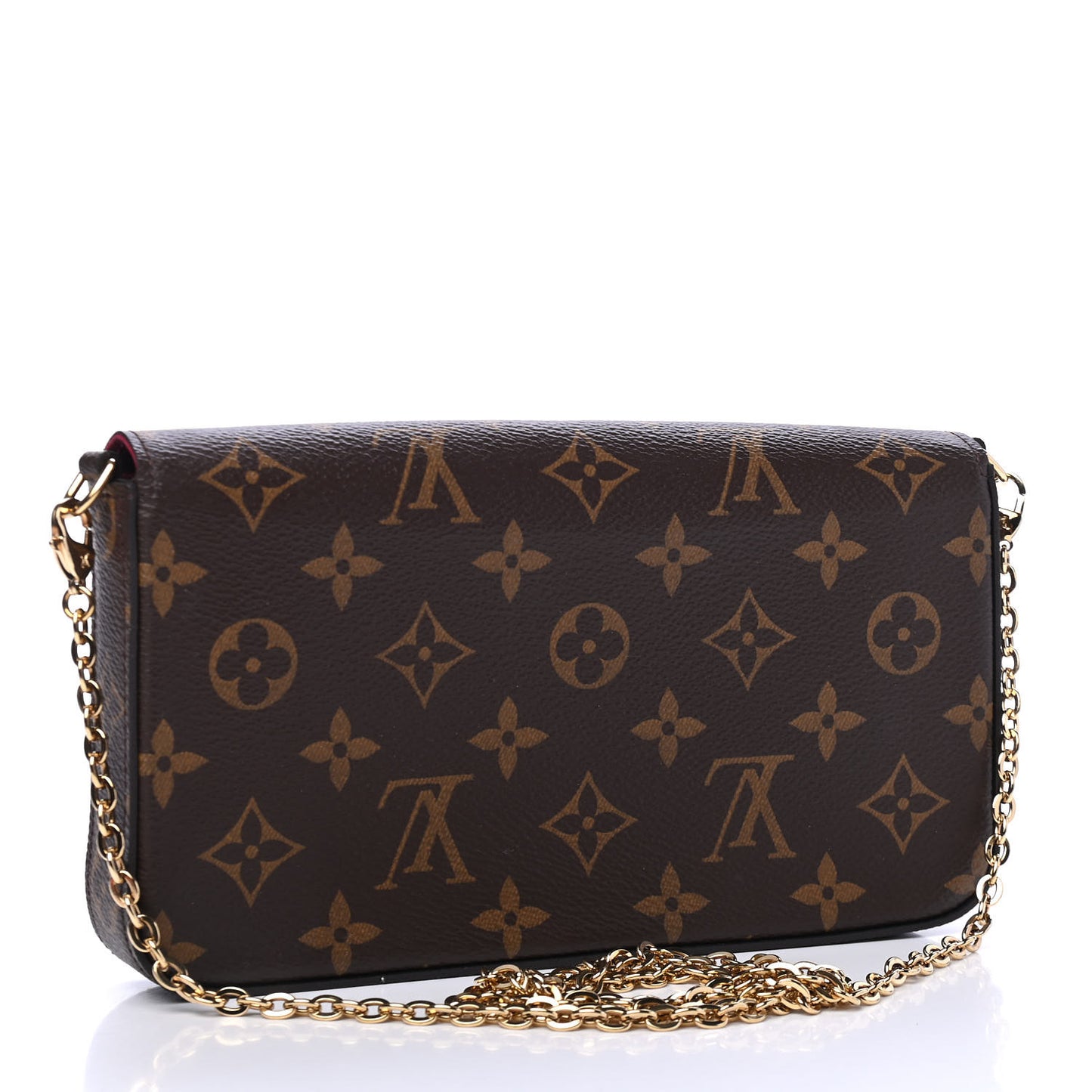 Monogram Pochette Felicie Chain Wallet Fuchsia
