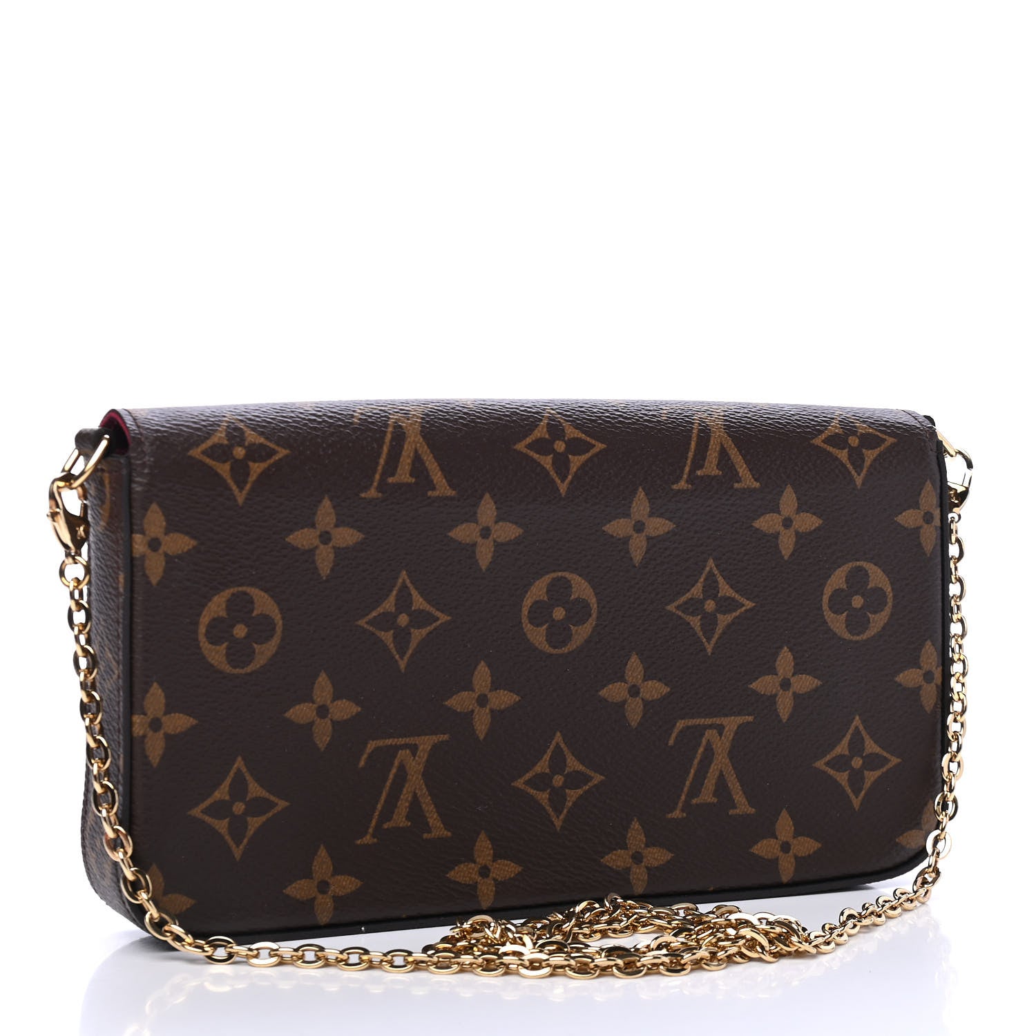 Louis Vuitton Monogram Pochette Felicie Chain Wallet Fuchsia 2 of 7
