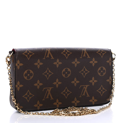 Louis Vuitton Monogram Pochette Felicie Chain Wallet Fuchsia 2 of 7