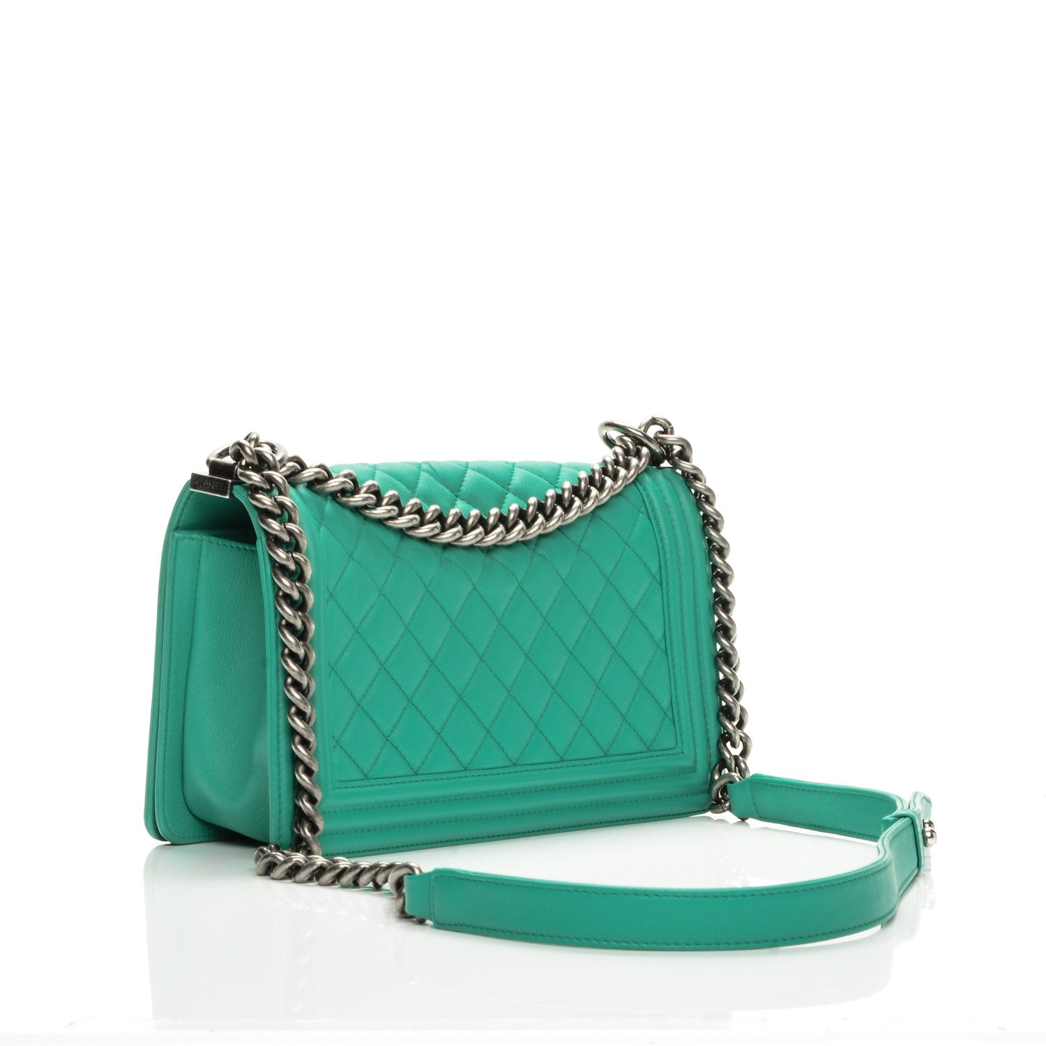 Chanel Calfskin Quilted Medium Boy Flap Green 3 of 9
