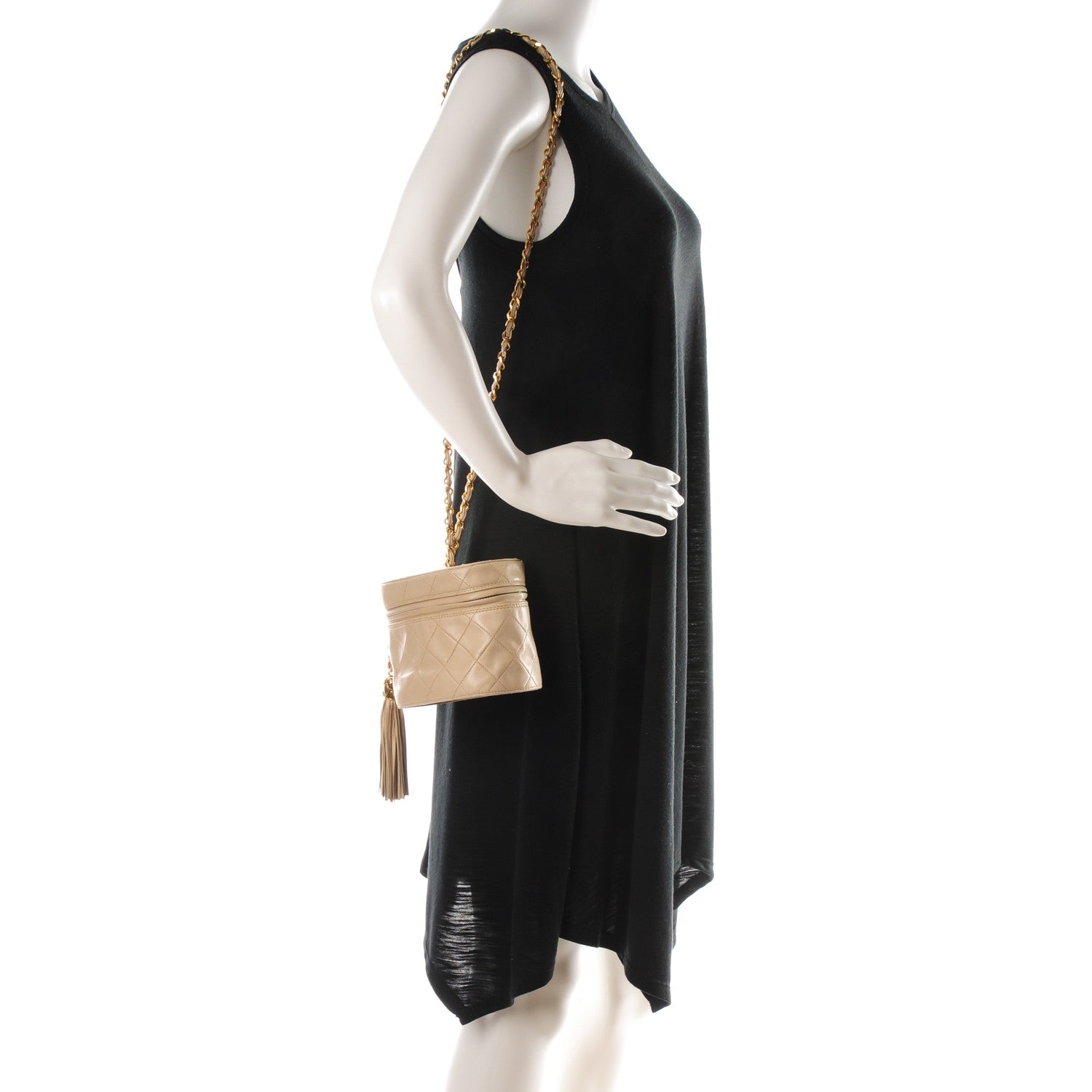 Chanel Lambskin CC Tassel Shoulder Bag Beige Clair 2 of 8